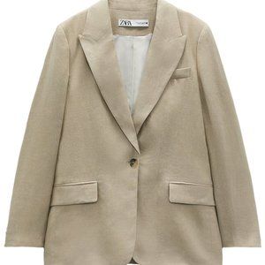 Zara straight Cut Linen Blazer